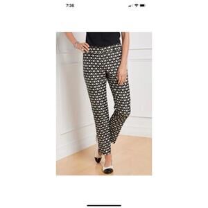 Talbots Hampshire Ankle Crop Pants  Size 12 Jacquard Butterfly Shimmer